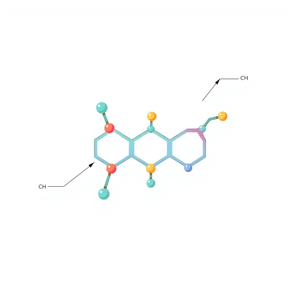 Structure moléculaire de l'acide hyaluronique montrant sa chaîne polymérique
